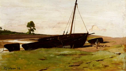 Gestrandete Boote, Porlock Weir, 1879
